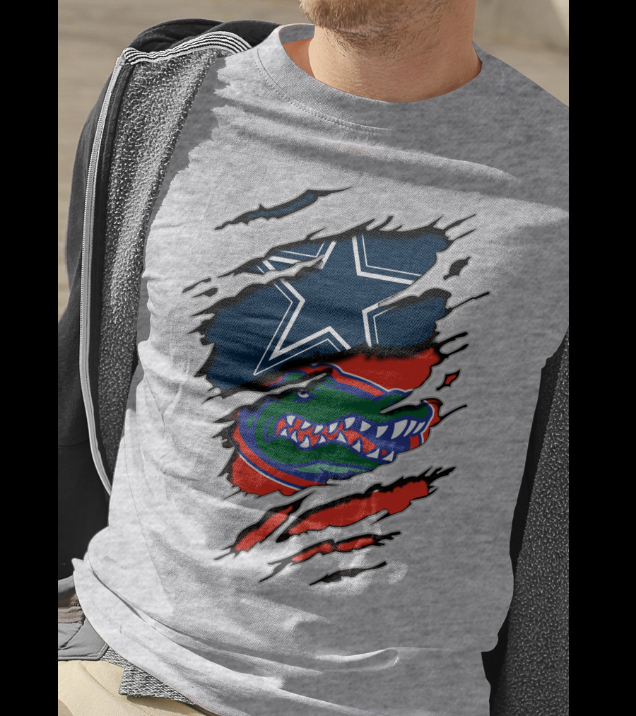 Dallas Cowboys Florida Gators Nfl College Football Mashup T-Shirt