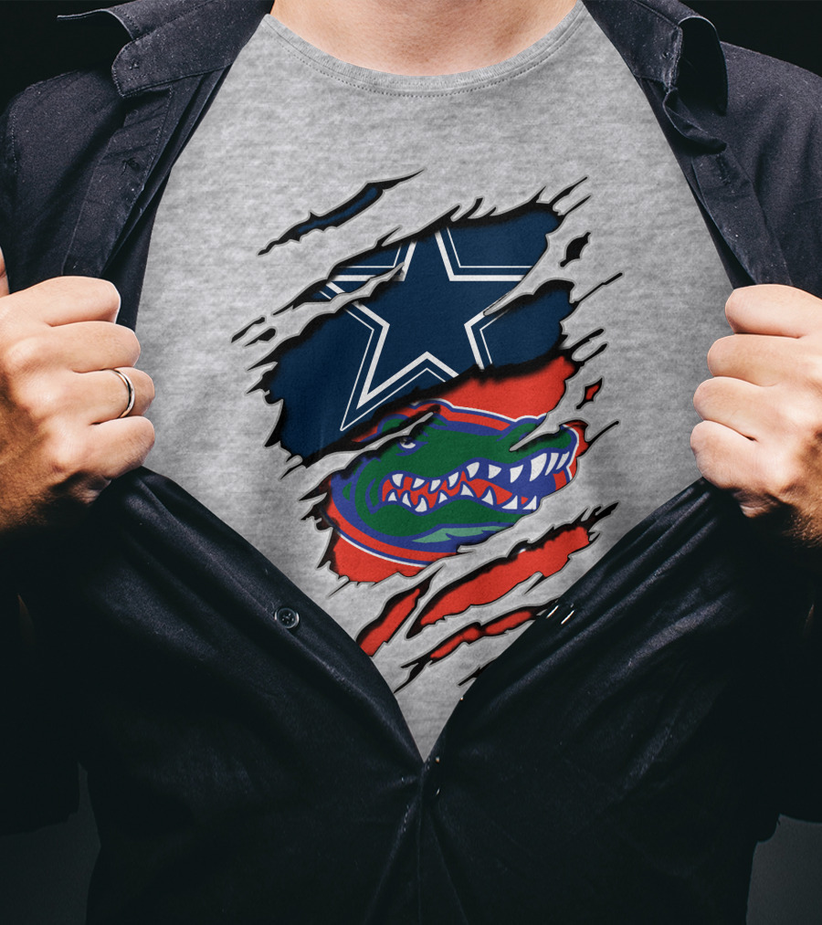 Dallas Cowboys Florida Gators Nfl College Football Mashup T-Shirt