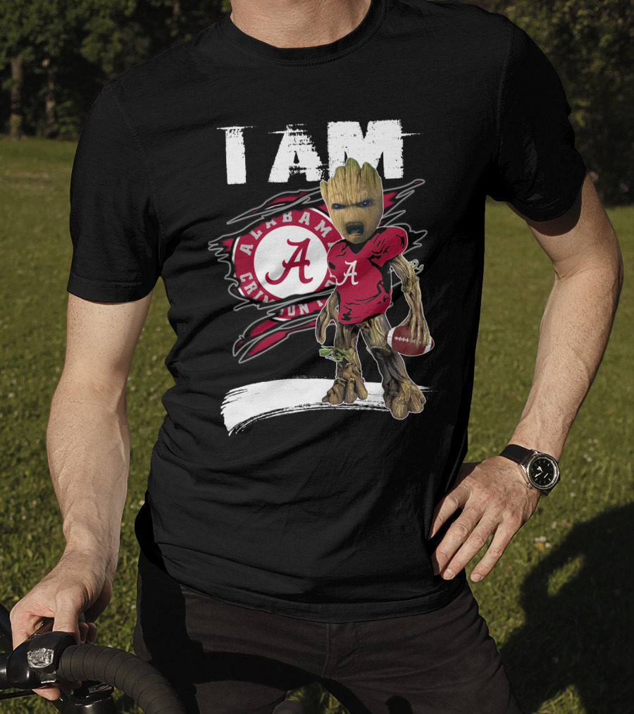 I Am Alabama Crimson Tide Football Fan Groot T-Shirt