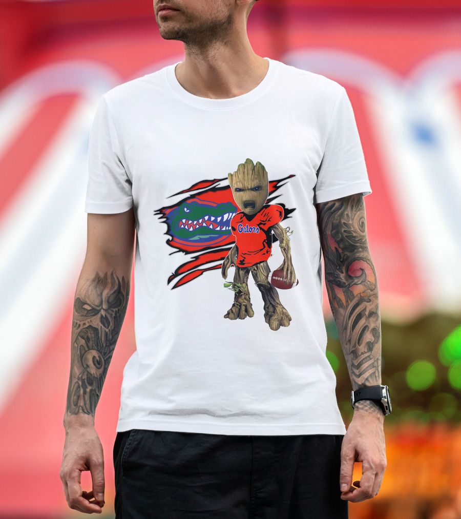 I Am Gators Fan's Football Groot with Alligator T-Shirt
