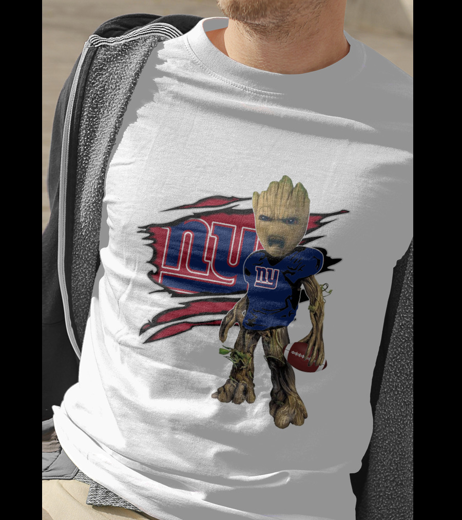 I Am Groot New York Giants Football Fan Mashup T-Shirt