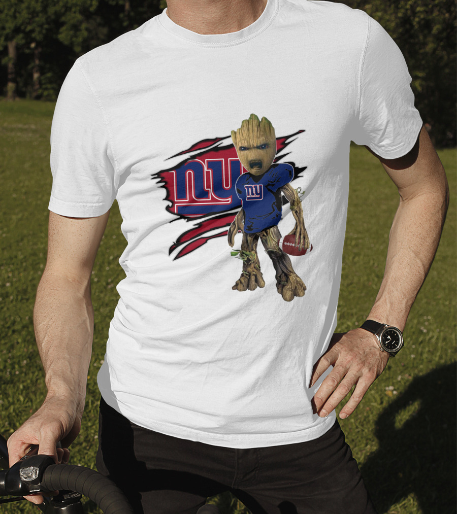 I Am Groot New York Giants Football Fan Mashup T-Shirt