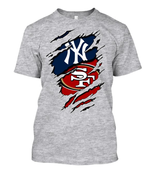 Yankees 49Ers NY SF Sports Logo Mashup T-Shirt