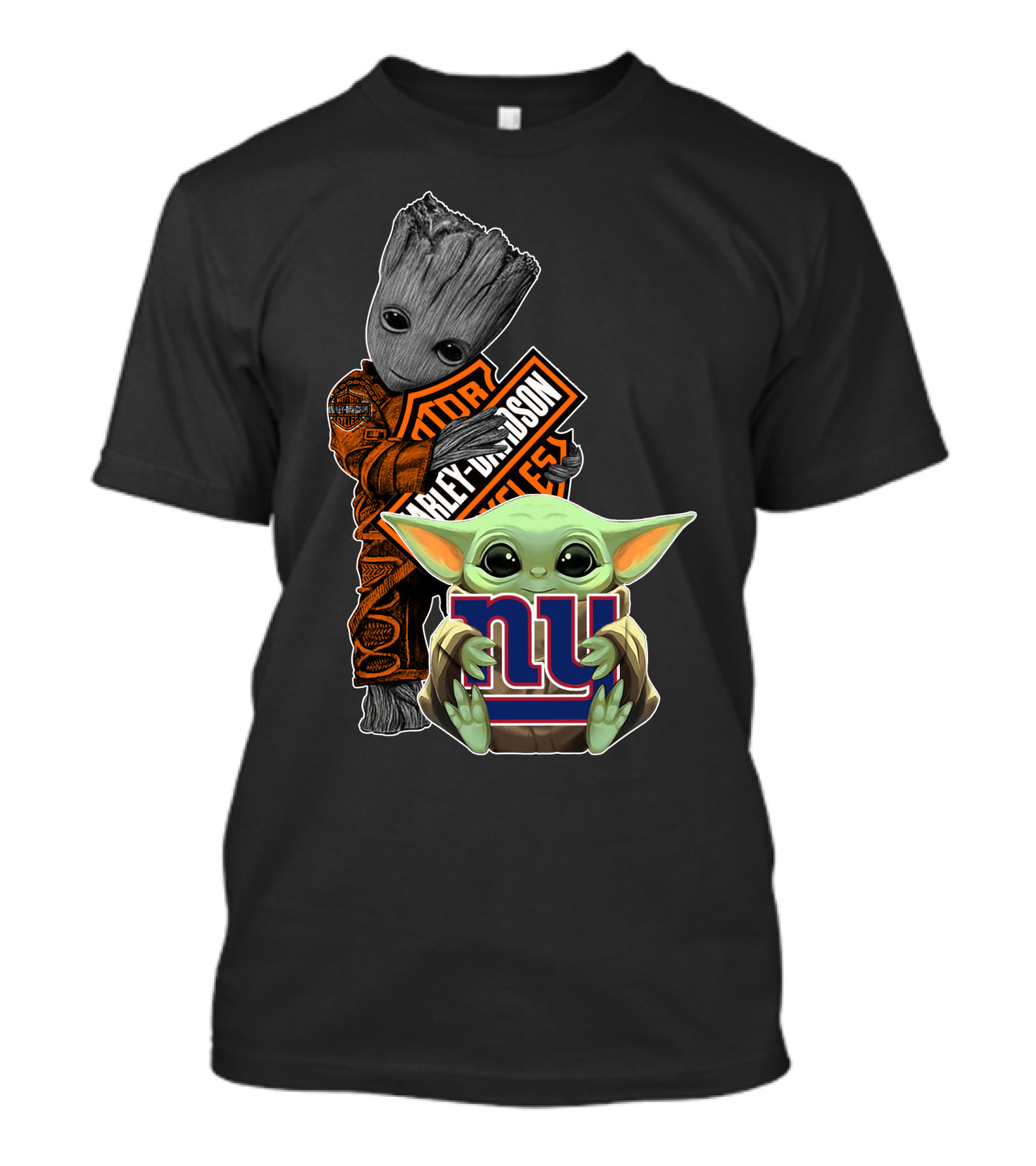 Groot Harley Davidson Baby Yoda New York Giants Icons T-Shirt