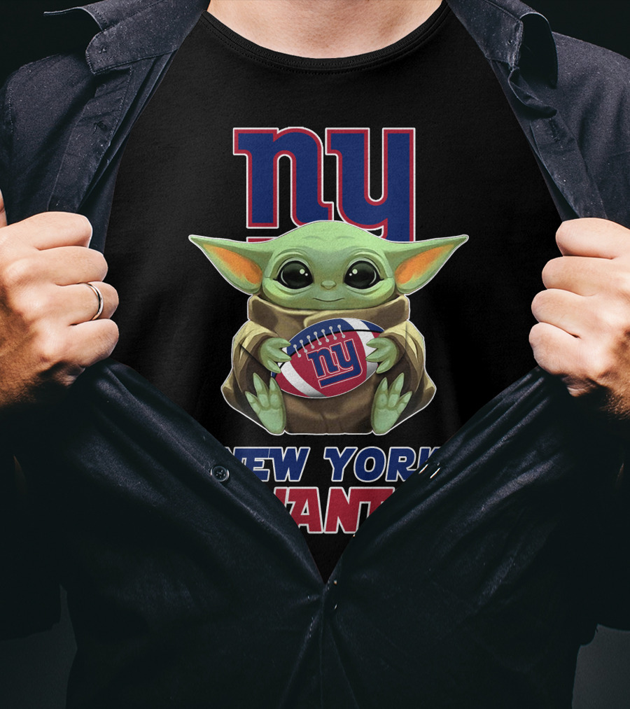Ny Giants New York Baby Yoda Football T-Shirt