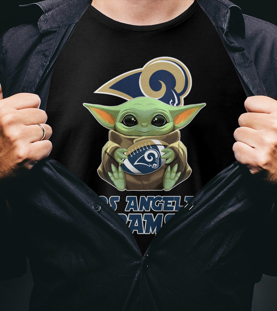 Los Angeles Rams Baby Yoda Football T-Shirt