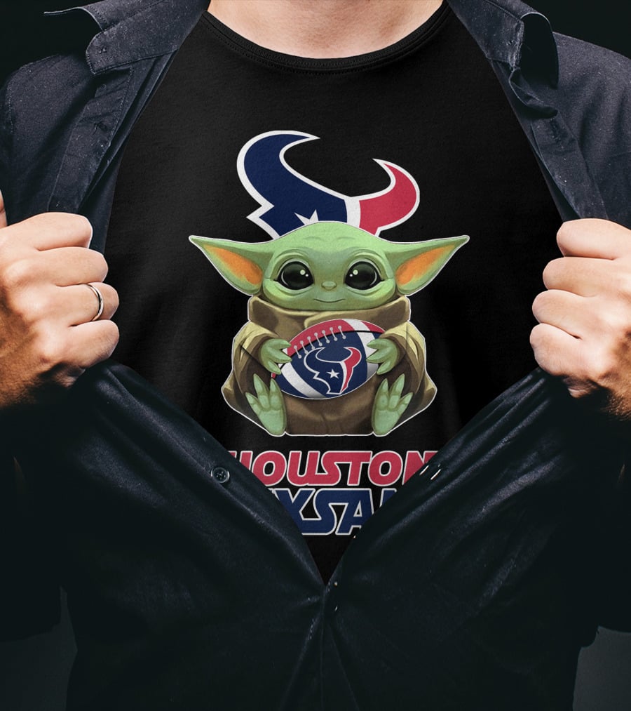 Houston Texans Baby Holding Football With Team T-Shirt