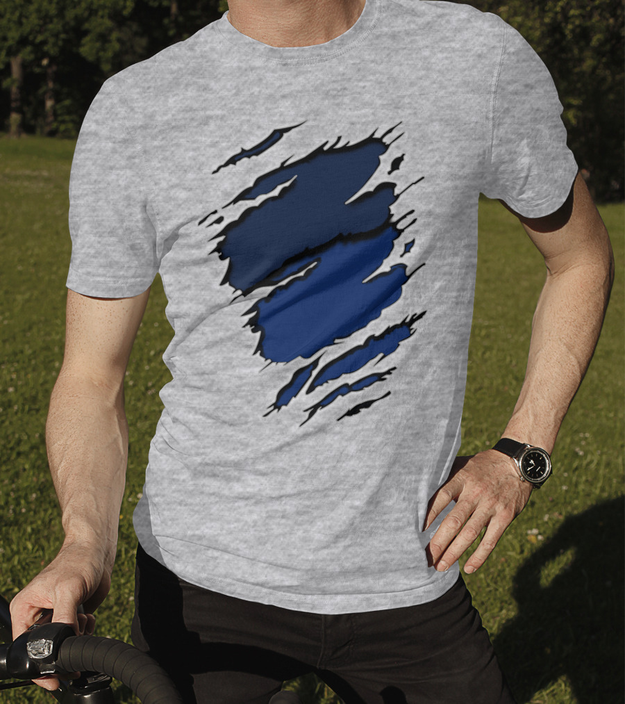 Cow Yan Blue Claw Marks T-Shirt