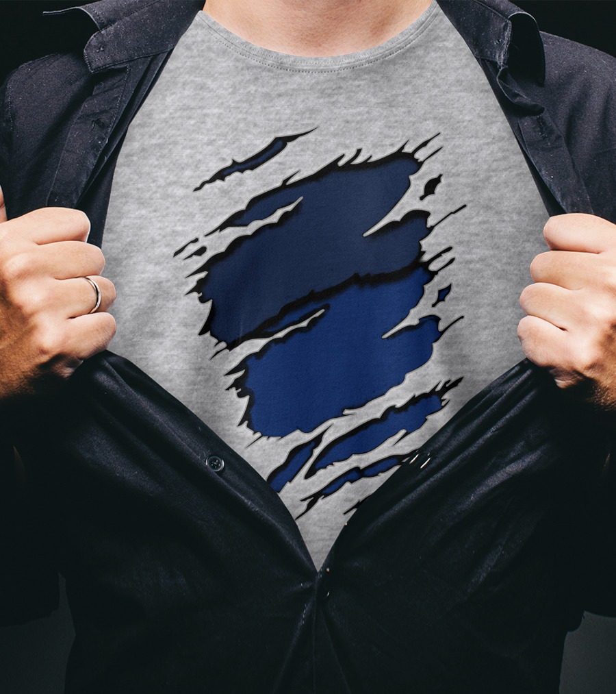 Cow Yan Blue Claw Marks T-Shirt