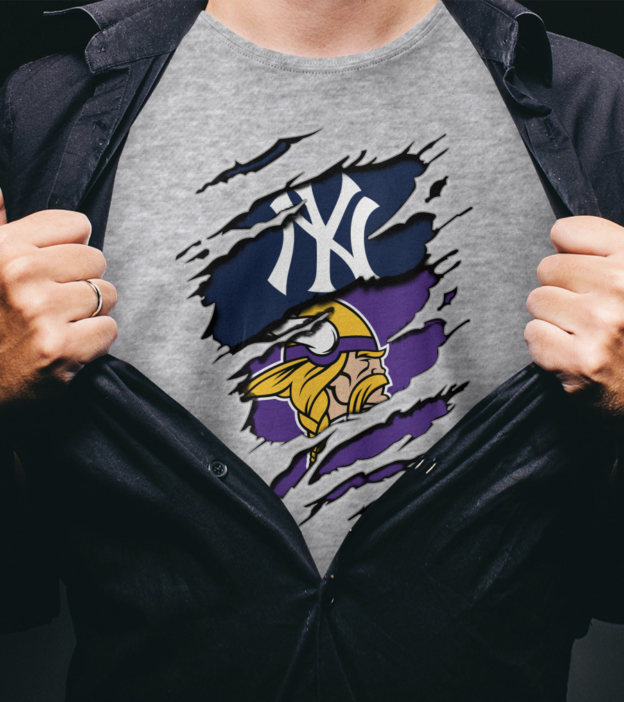 Vikings Yankees Dual Team Spirit T-Shirt