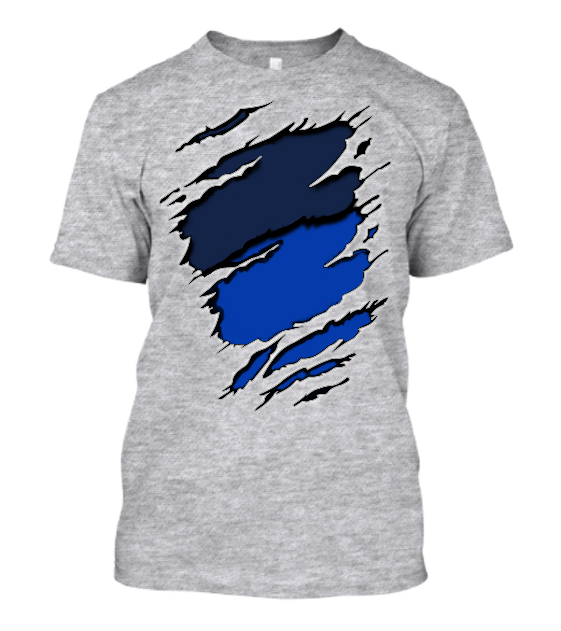 Broncos Yan Blue And Navy Claw Mark T-Shirt