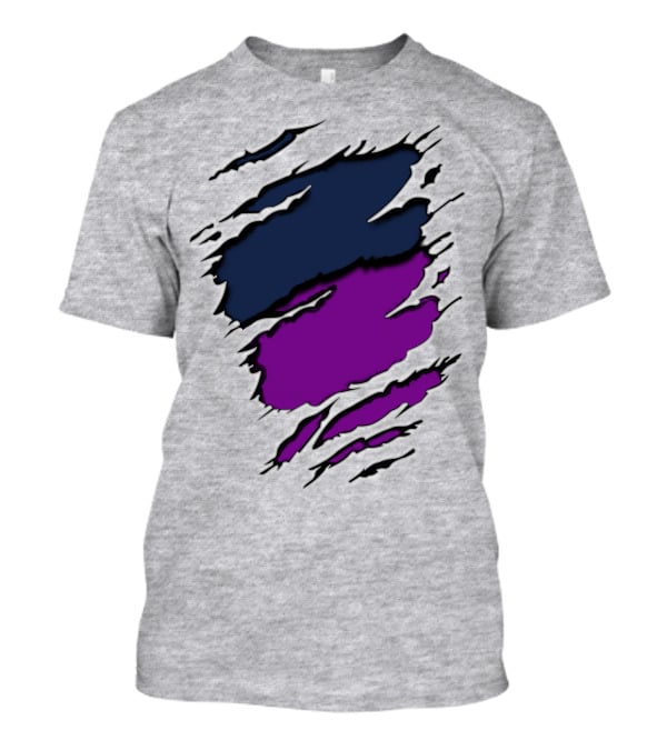 Viking Yawn Purple And Navy Claw Marks T-Shirt