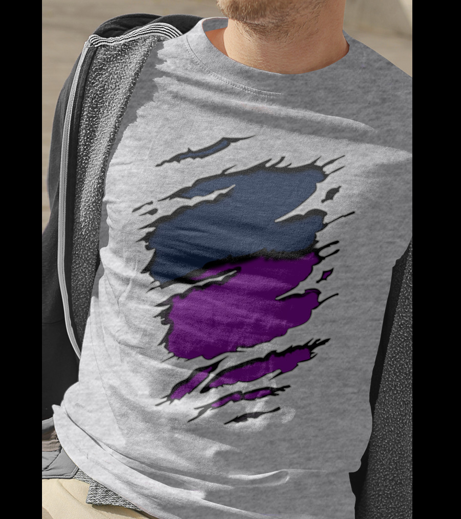 Viking Yawn Purple And Navy Claw Marks T-Shirt
