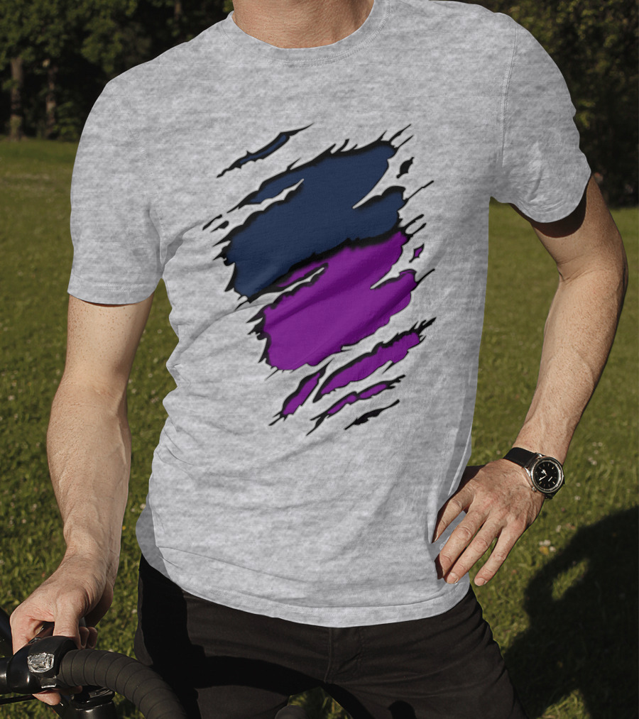 Viking Yawn Purple And Navy Claw Marks T-Shirt