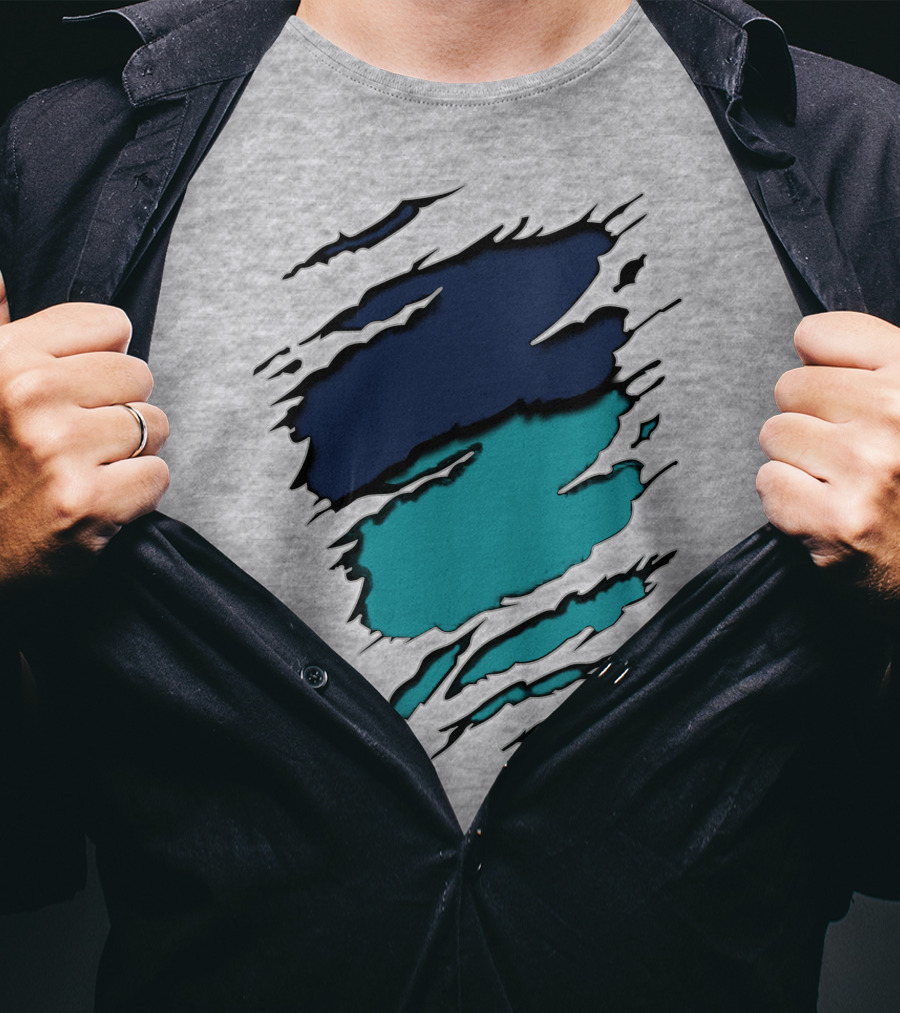 Dolp-Yan Ripped Ocean Waves T-Shirt