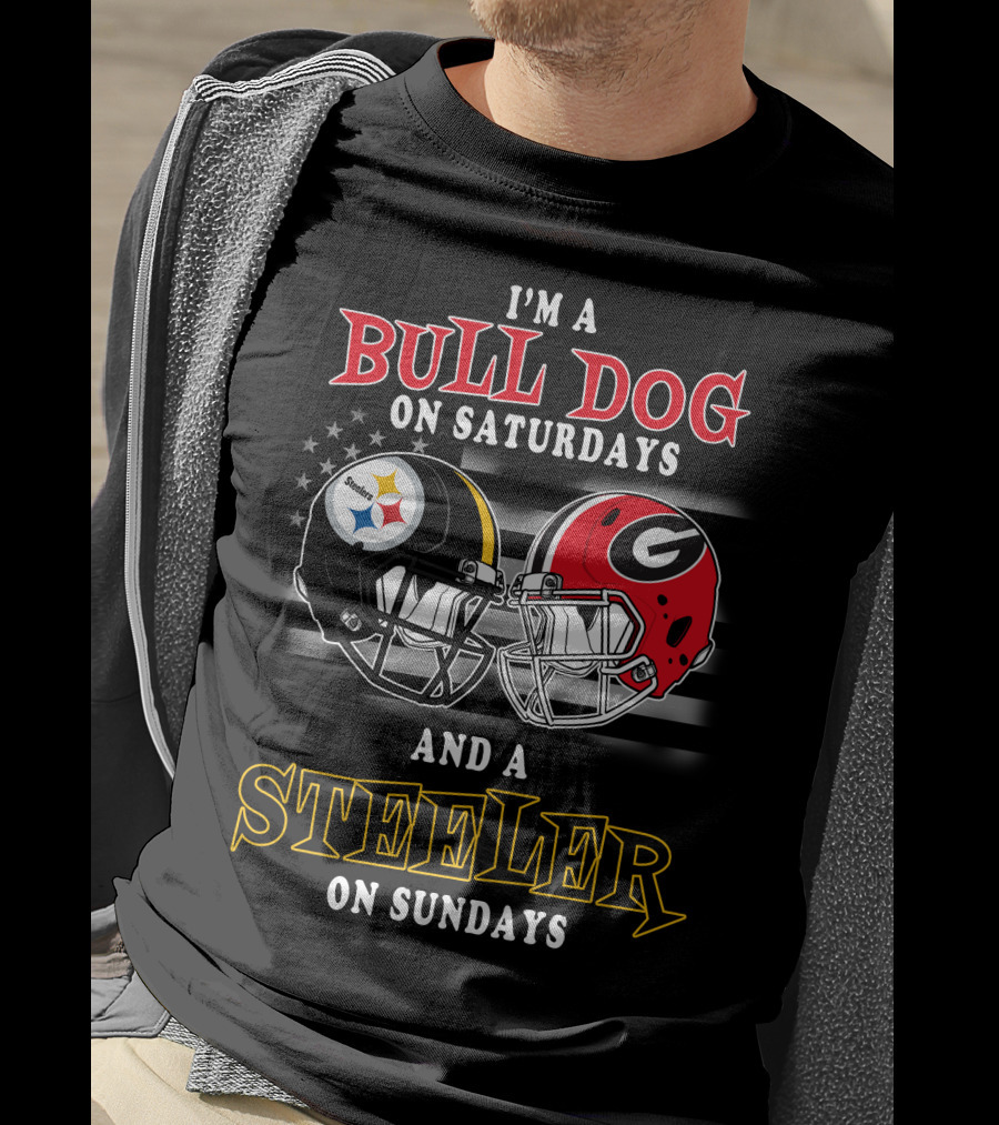 I'm A Bull Dog On Saturdays And A Steeler On Sundays T-Shirt