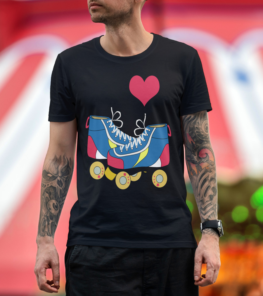 I Love Roller Skates Retro Colorful T-Shirt