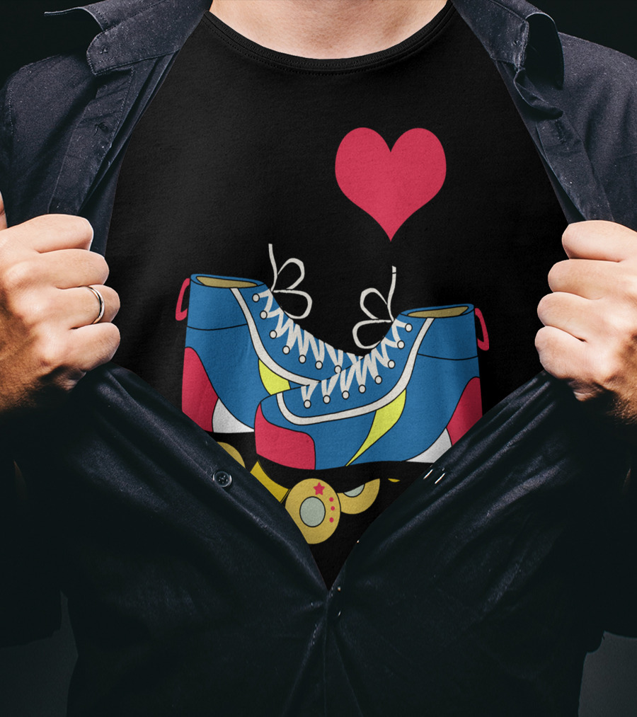 I Love Roller Skates Retro Colorful T-Shirt