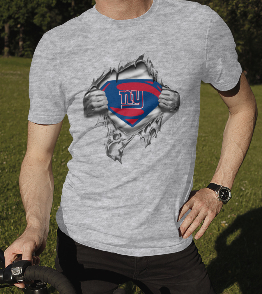 Ny Giants Superhero Logo Burst T-Shirt