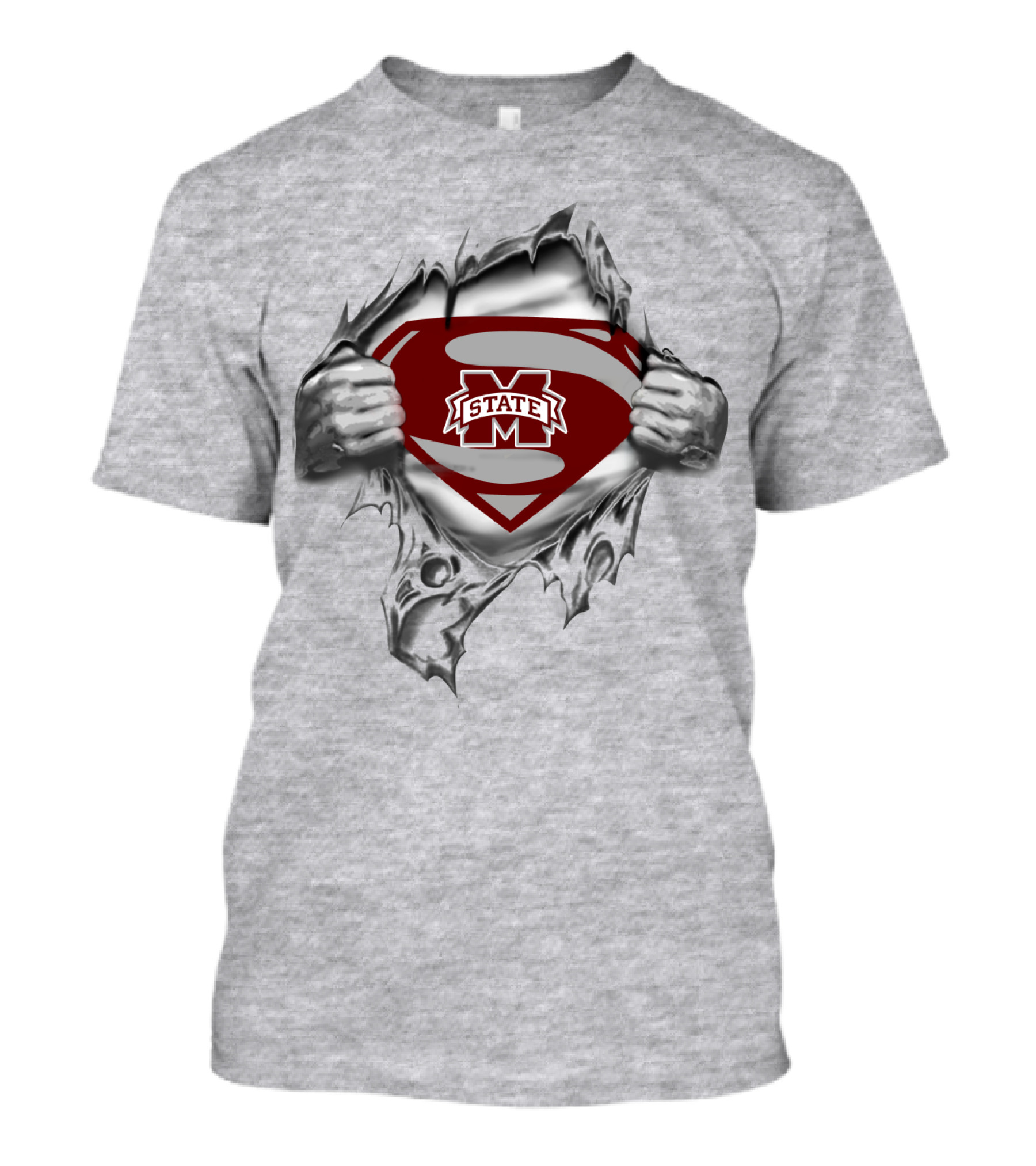 Ms State Bulldogs Superman Shield Logo Peel T-Shirt