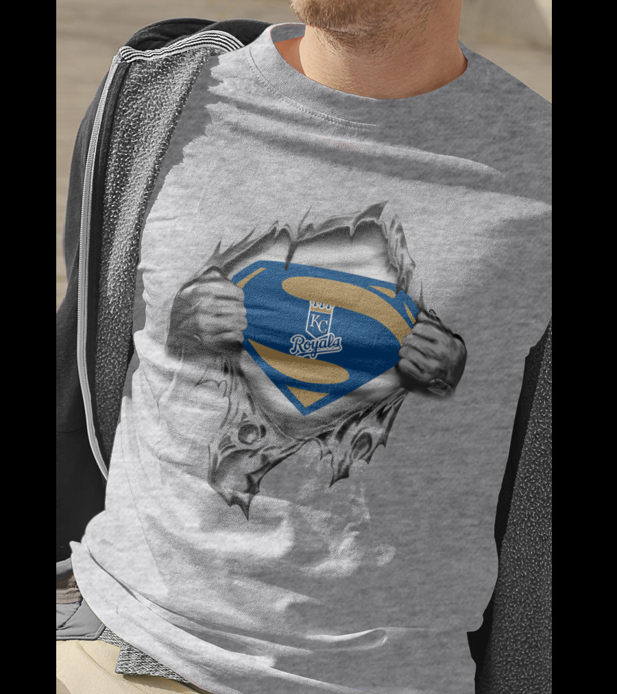 KC Royals Superman Logo Tear-Out T-Shirt