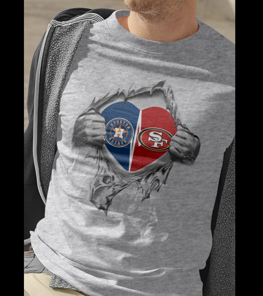 Houston Astros San Francisco 49ers Heart T-Shirt