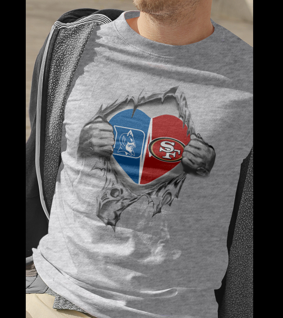 Duke Blue Devils 49Ers Split Heart T-Shirt