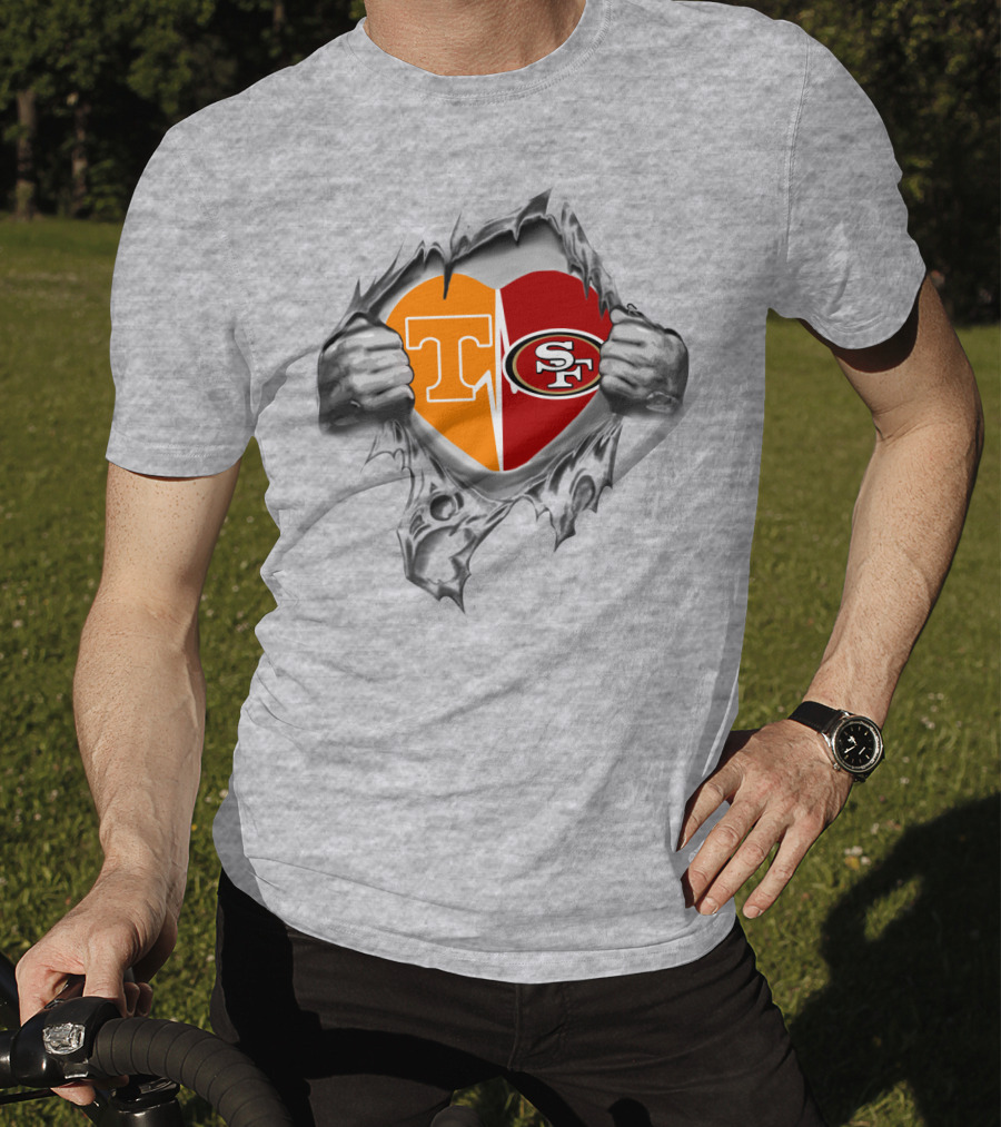 49Ers Tennessee Volunteers Heart T-Shirt