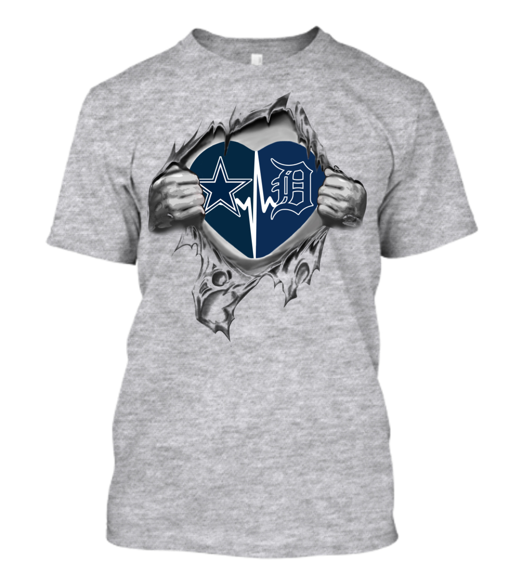 Cowboys Tigers Heartbeat T-Shirt