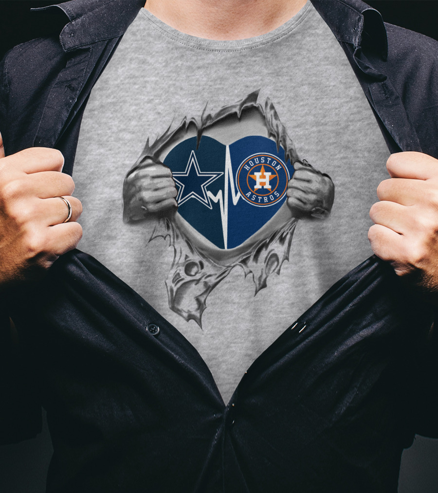 Cowboys Astros Heartbeat Passion T-Shirt