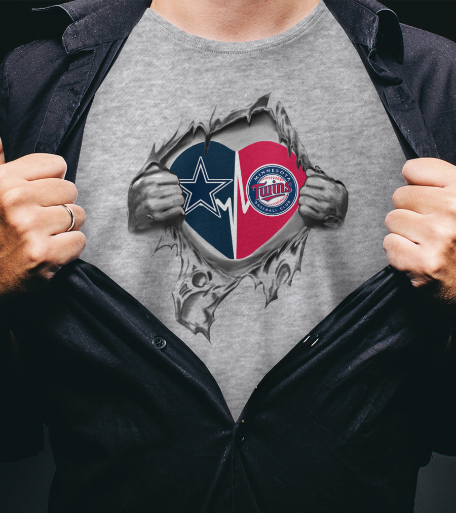 Cowboys Minnesota Twins Logo Heart Competition Clothing T-Shirt