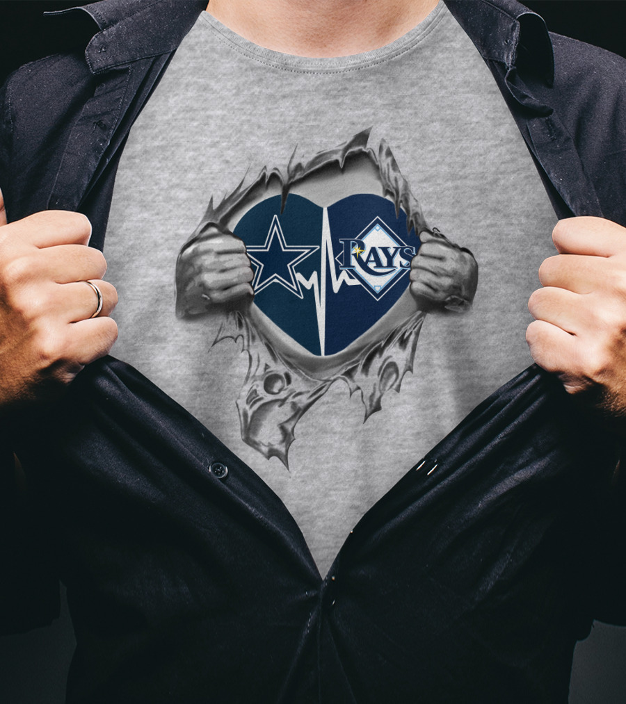 Cowboys Rays Heartbeat Fan Spirit T-Shirt