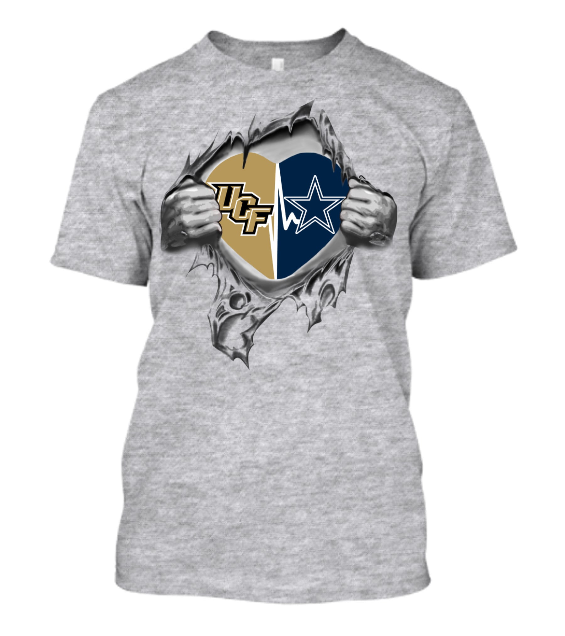 Ucf Cowboys Heart Tear Star T-Shirt