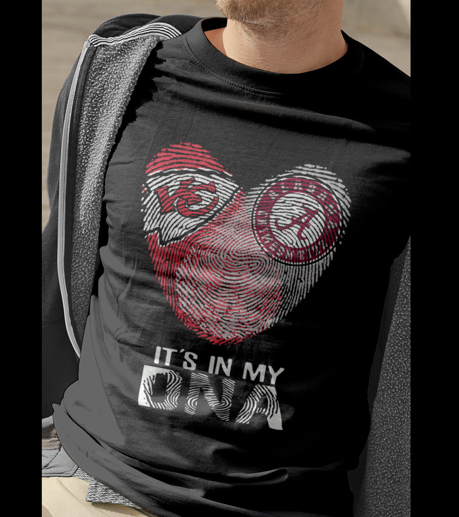 Chiefs Alabama It's In My Dna Fingerprint Heart T-Shirt