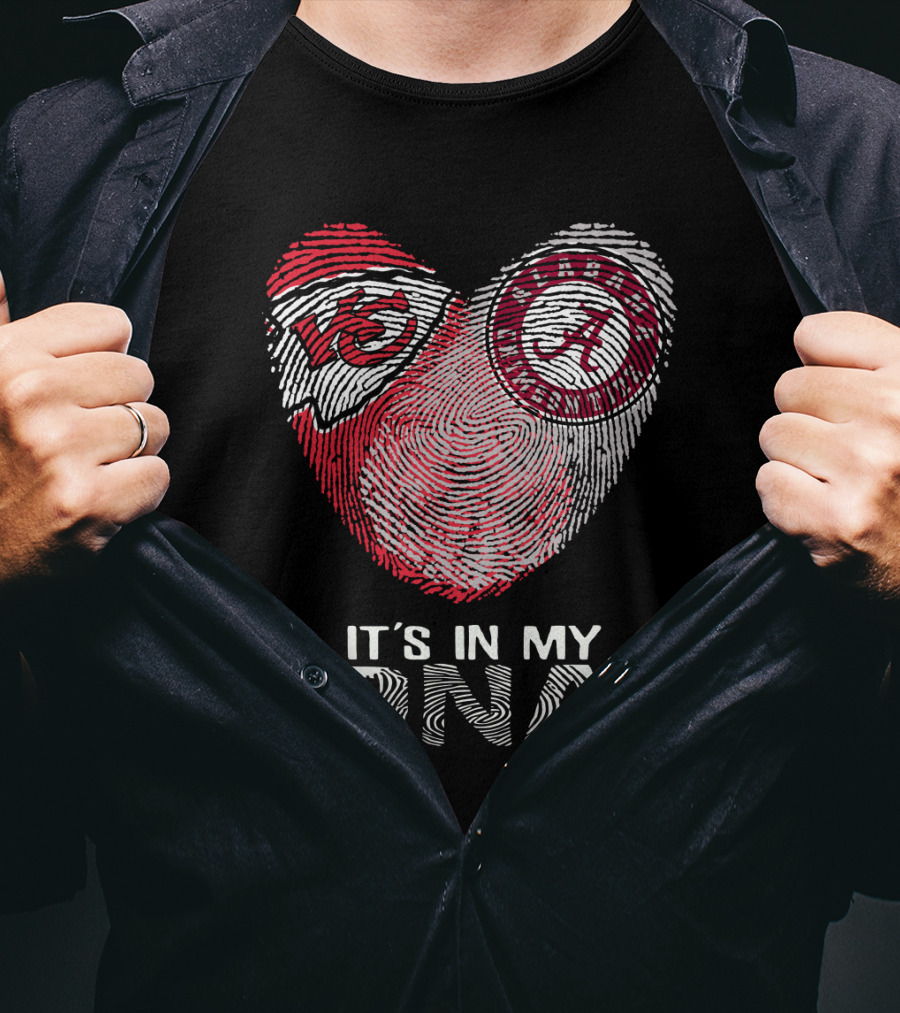 Chiefs Alabama It's In My Dna Fingerprint Heart T-Shirt