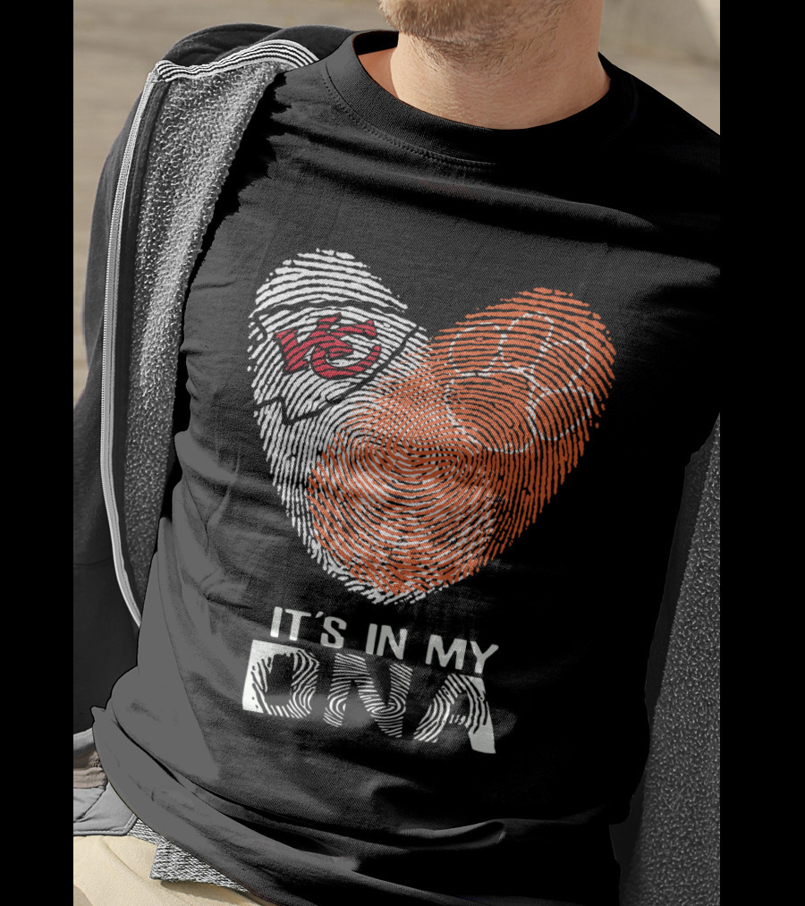 Chiefs Clemson Tigers It's In My DNA Fingerprint Heart T-Shirt