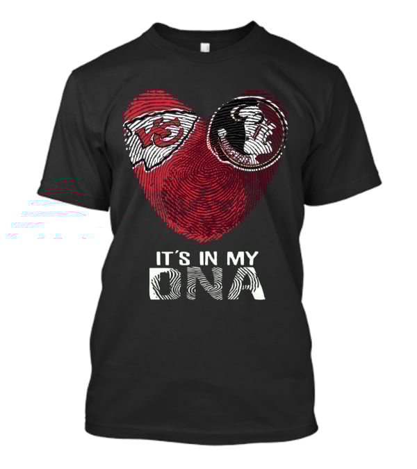 Chiefs Seminoles It's In My Dna Fingerprint Heart T-Shirt