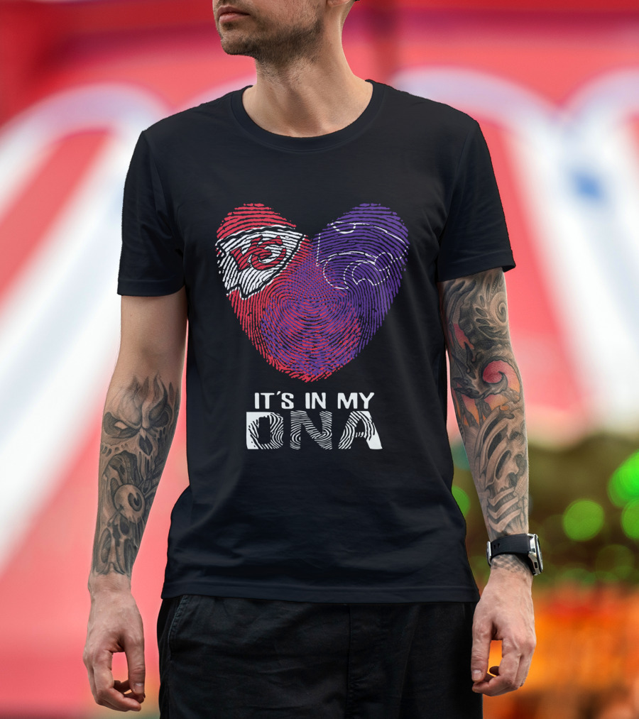 Chiefs Kansas State It's In My Dna Heart Fingerprint T-Shirt