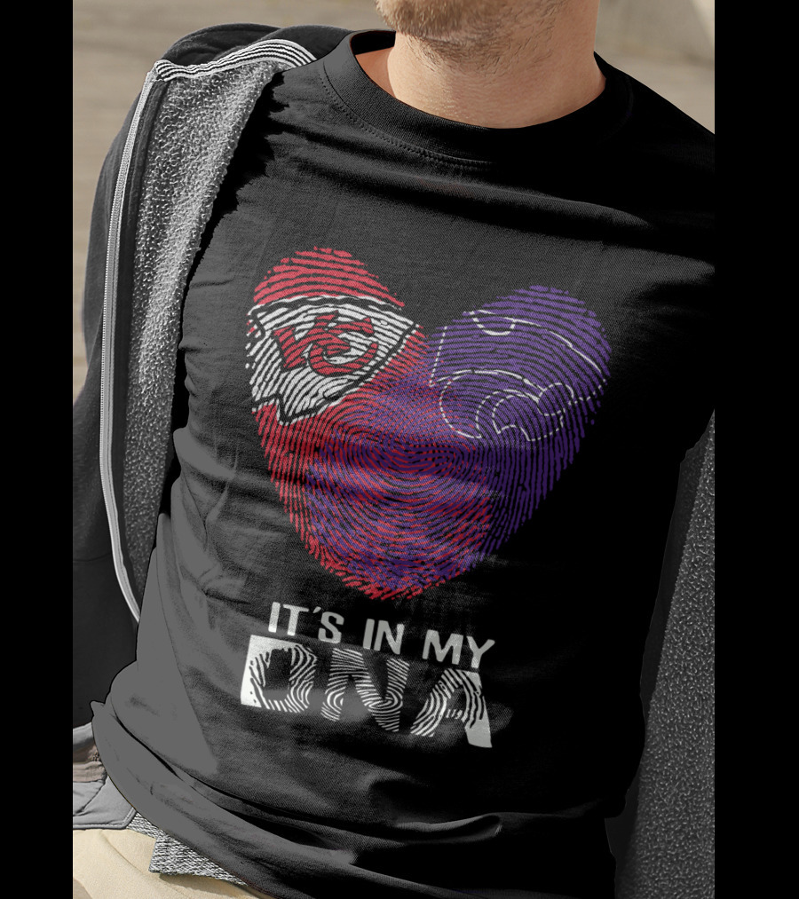 Chiefs Kansas State It's In My Dna Heart Fingerprint T-Shirt