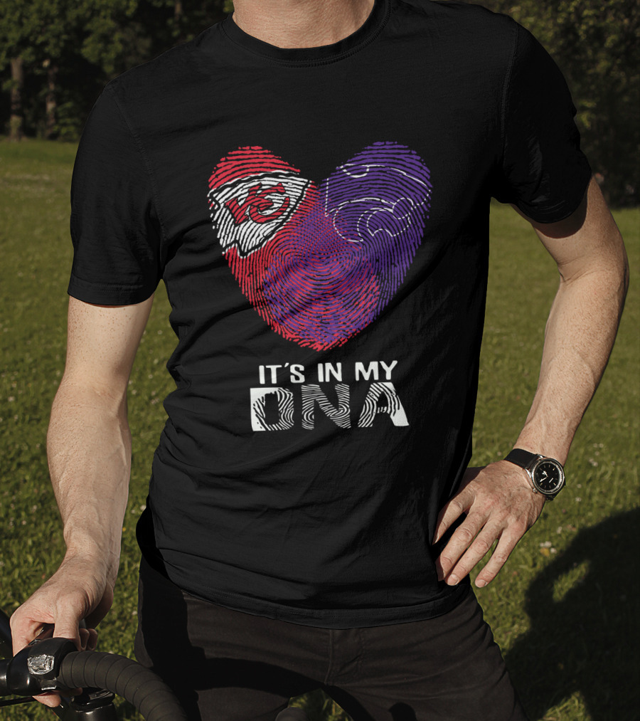 Chiefs Kansas State It's In My Dna Heart Fingerprint T-Shirt