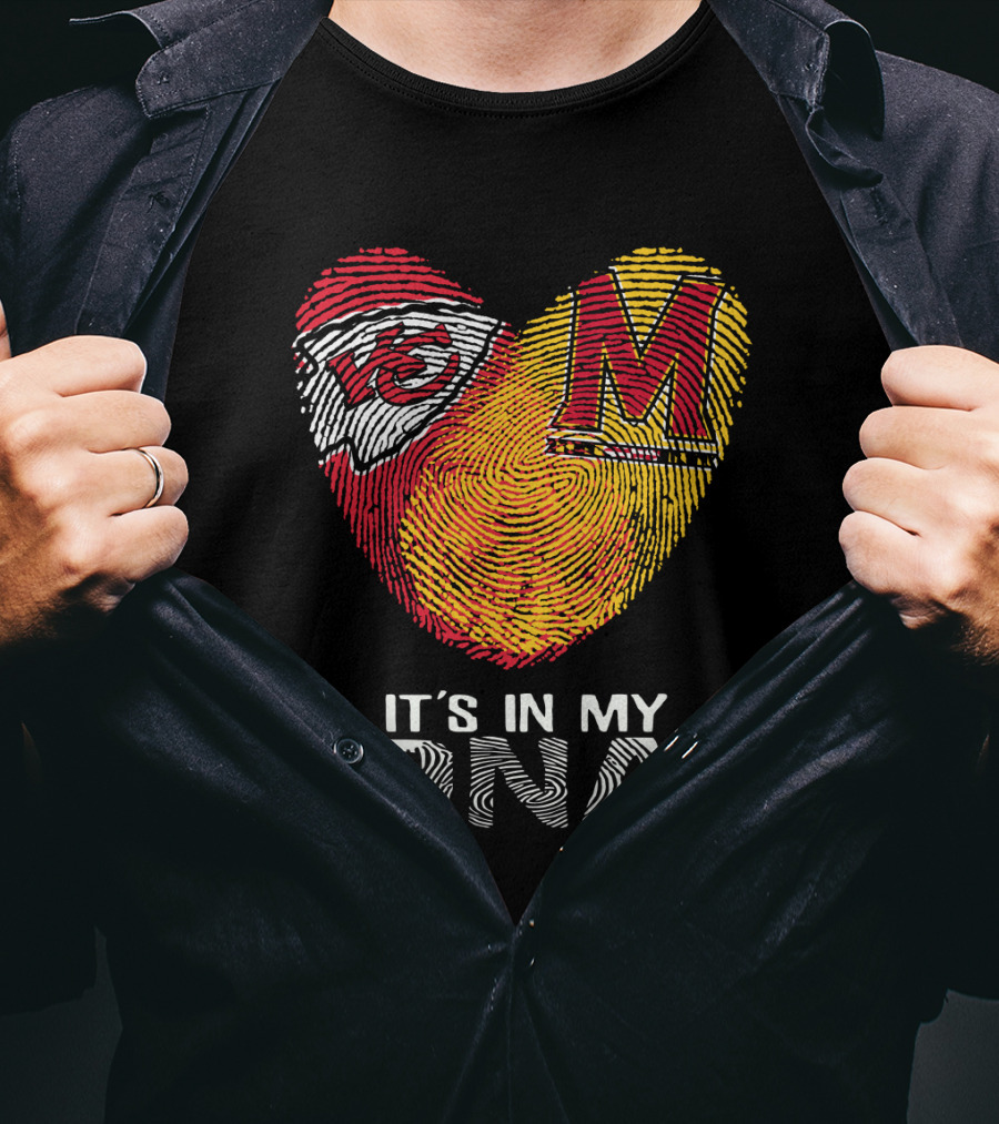 Chiefs Maryland Heart It's In My DNA Fingerprint T-Shirt