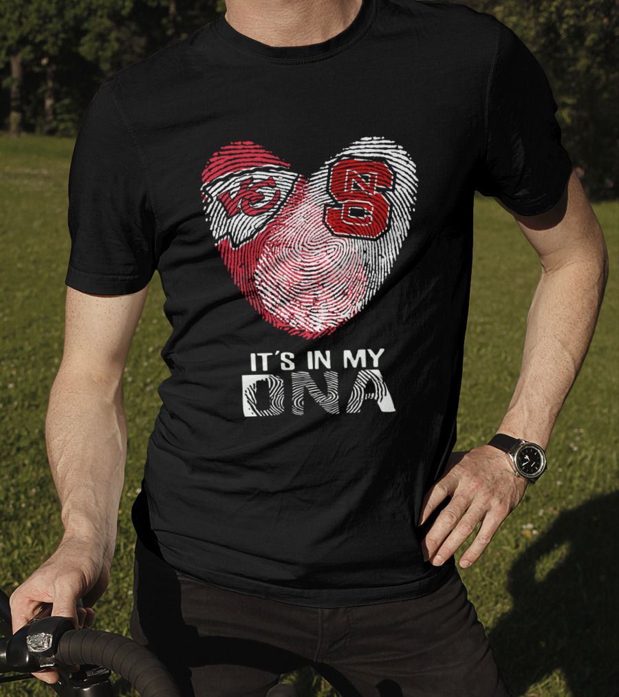 Chiefs NC State It's In My DNA Fingerprint Heart T-Shirt