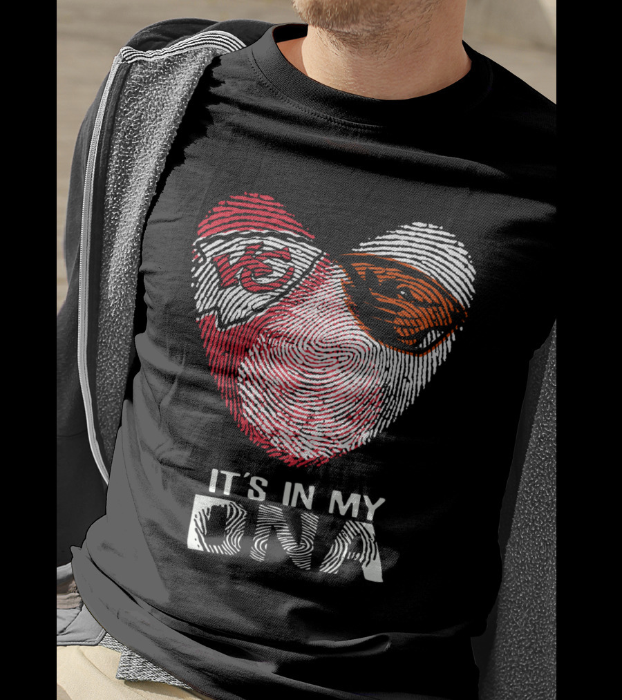 Chiefs Beavers It's In My DNA Heart Fingerprint T-Shirt