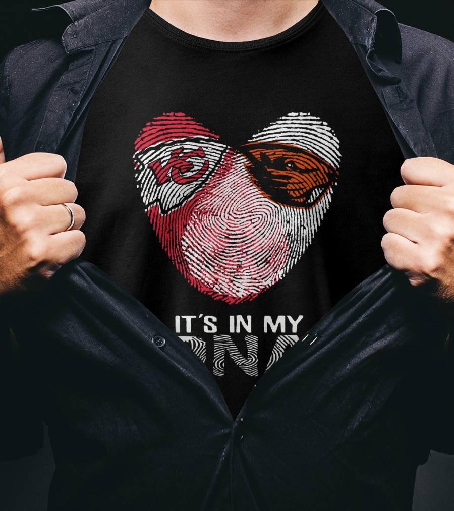 Chiefs Beavers It's In My DNA Heart Fingerprint T-Shirt