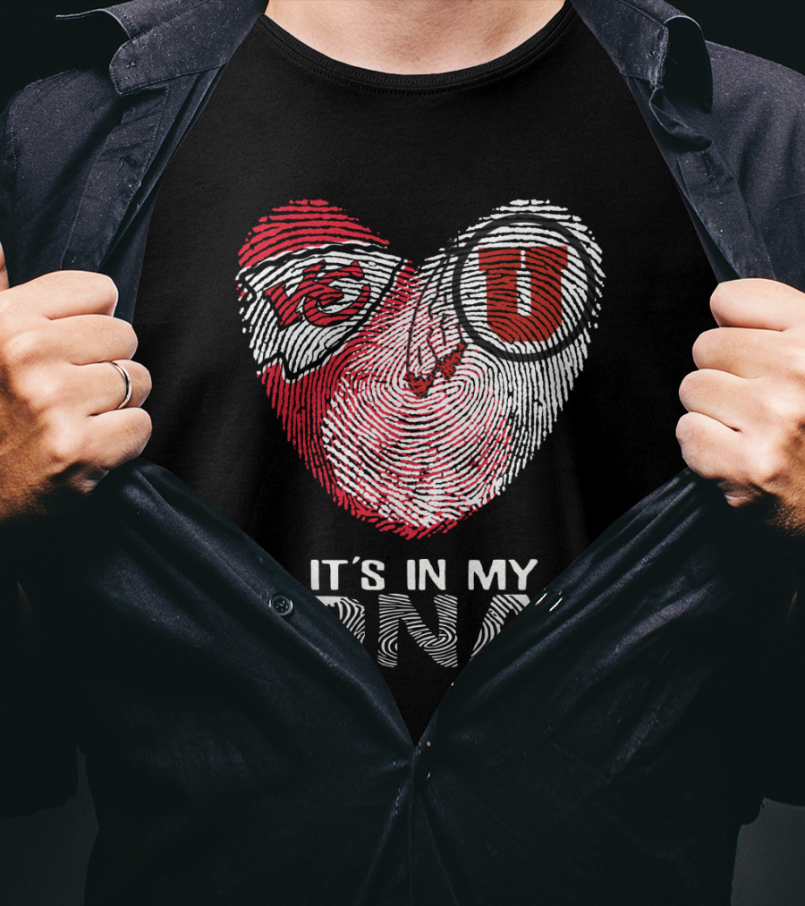 Chiefs Utah Utes It's In My Dna Fingerprint Heart U T-Shirt