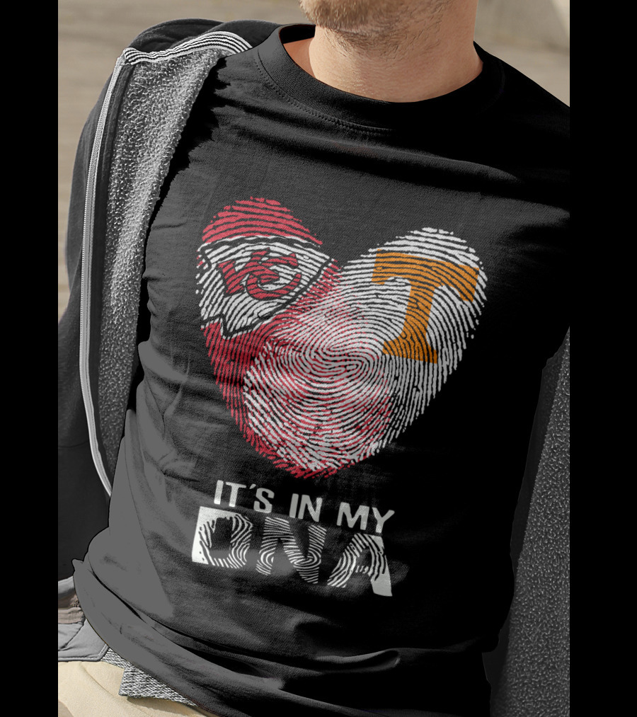 Chiefs Tennessee It's In My DNA Heart Fingerprint T-Shirt