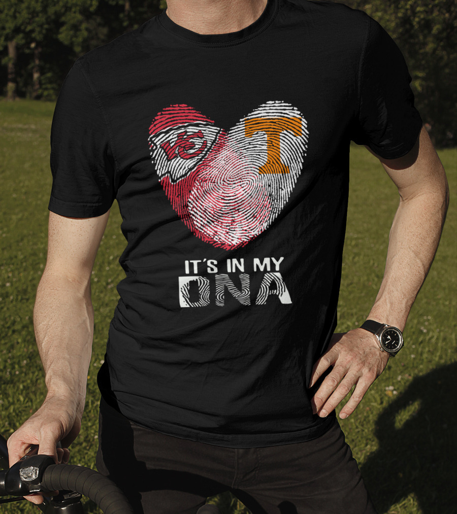 Chiefs Tennessee It's In My DNA Heart Fingerprint T-Shirt