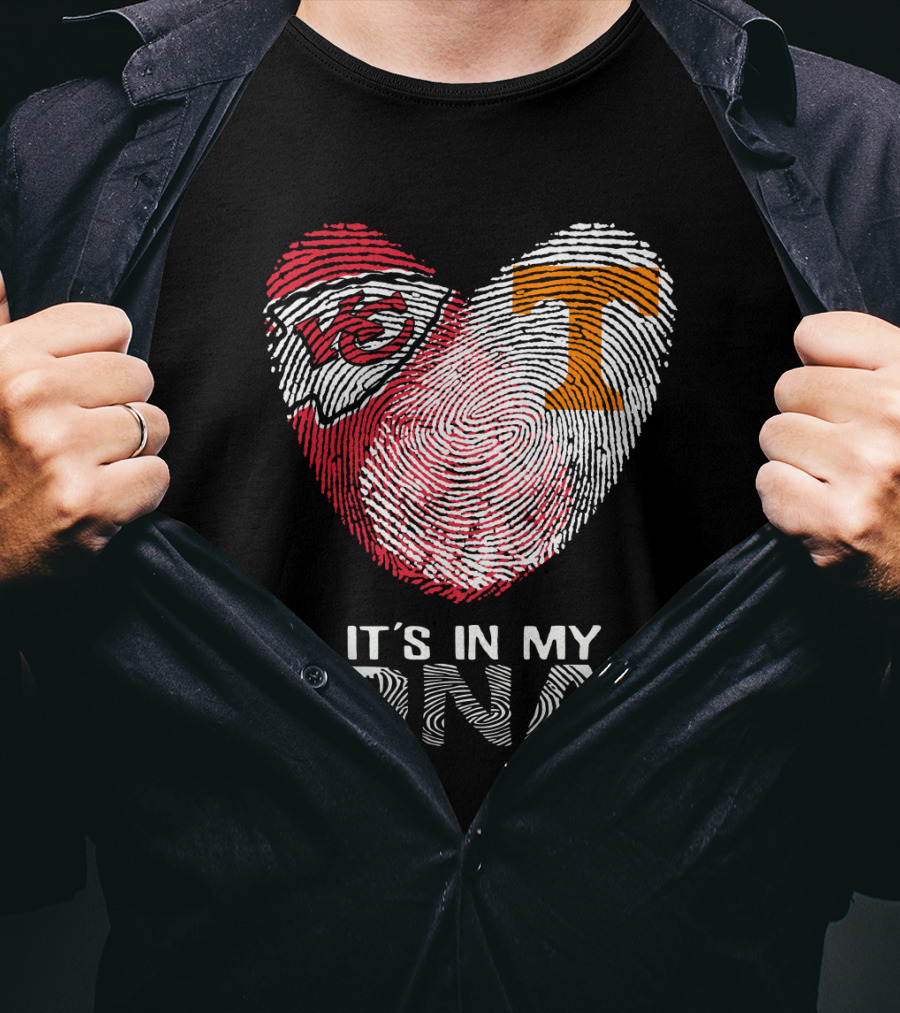 Chiefs Tennessee It's In My DNA Heart Fingerprint T-Shirt