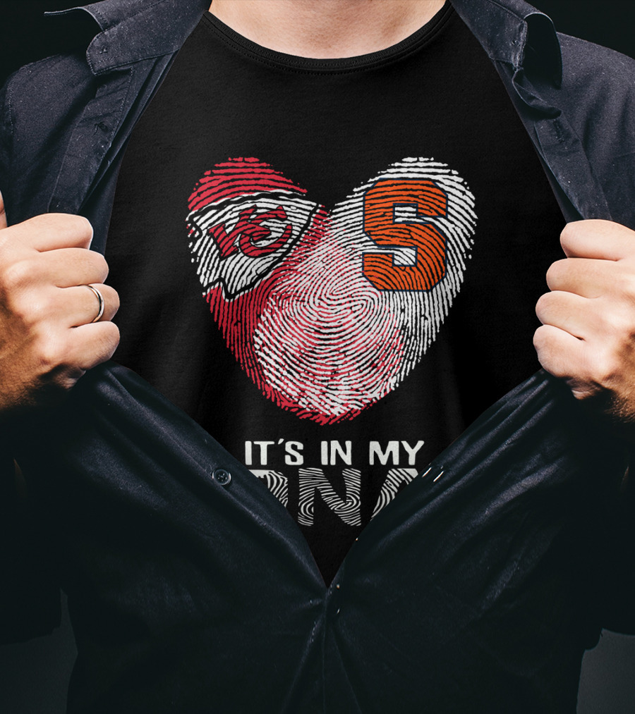 Chiefs Syracuse It's In My Dna Fingerprint Heart T-Shirt