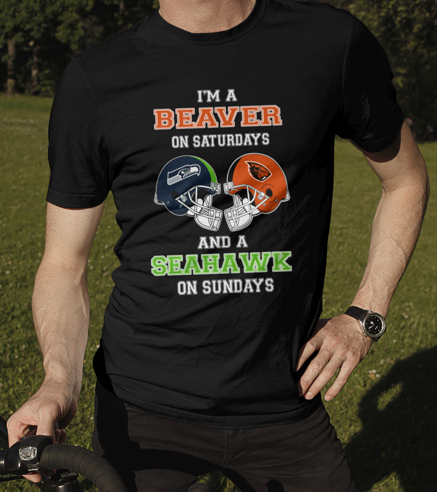 I'm A Beaver On Saturdays And A Seahawks On Sundays T-Shirt